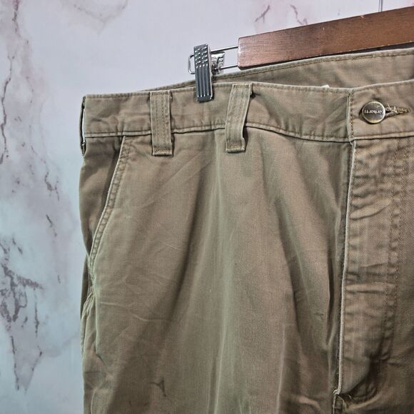 Carhartt Pants Mens 44 X 32 Khaki Tan Canvas Straight Chino Relaxed Fit Brown - Picture 2 of 13